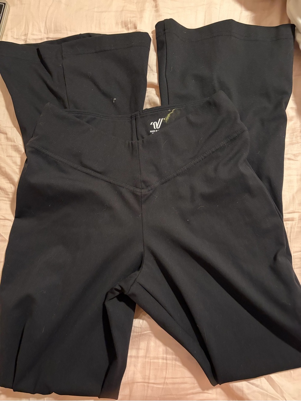 Varsity Black Wide-Leg Leggings